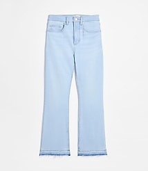 Rivete Tall Curvy Unpicked High Rise Kick Crop Jeans in Wave Wash carousel Product Image 3