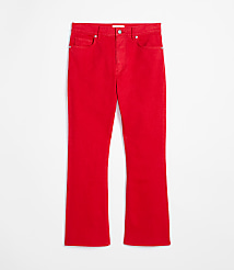 Rivete Petite High Rise Kick Crop Jeans in Maple Cherry carousel Product Image 4