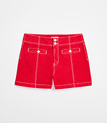 Rivete Double Shank High Rise Denim Shorts in Maple Cherry carousel Product Image 4