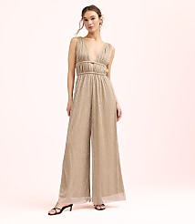 Lately Metallic Pleated Strappy Back Jumpsuit carousel Product Image 3