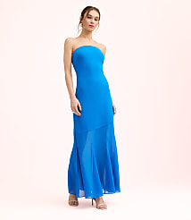 Lately Strapless Mixed Media Gown carousel Product Image 2
