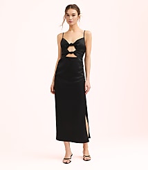 Lately Satin Knotted Cutout Midi Dress carousel Product Image 5