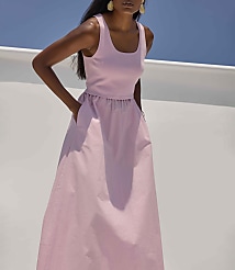 Lilla P Mixed Media Scoop Neck Dress carousel Product Image 3