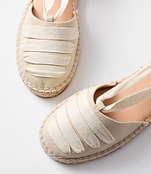 Eyelet Lace Up Espadrille Flats carousel Product Image 2
