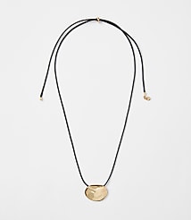 Molded Metal Pull Tie Cord Necklace carousel Product Image 1