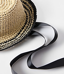 Striped Raffia Bow Hat carousel Product Image 2
