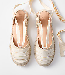 Eyelet Lace Up Espadrille Flats carousel Product Image 3