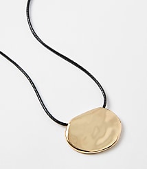 Molded Metal Pull Tie Cord Necklace carousel Product Image 2