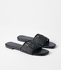 Raffia Slide Sandals carousel Product Image 1