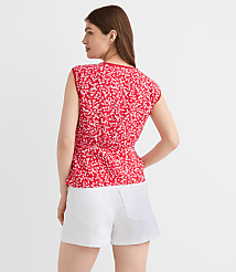 Petite Floral Lace Trim Cap Sleeve Top carousel Product Image 3