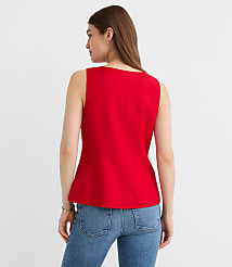 Linen Blend Cutaway Pocket Vest carousel Product Image 2