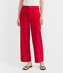 Petite Palmer Wide Leg Crop Pants in Cotton Linen carousel Product Image 2