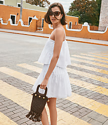 Petite Lace Pintucked Mini Skirt carousel Product Image 1