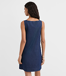 Petite Chambray Boatneck Mini Dress carousel Product Image 3