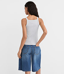 Perfect Ribbed Apron Neck Tank Top carousel Product Image 2