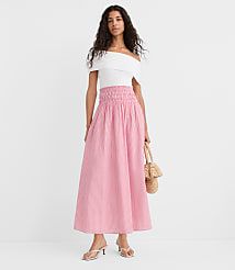 Striped Smocked Midi Skirt carousel Product Image 1
