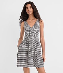 Gingham Ruched Mini Pocket Dress carousel Product Image 1