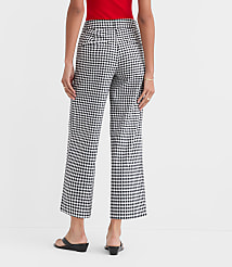 Curvy Palmer Wide Leg Crop Pants in Gingham Cotton Linen carousel Product Image 2