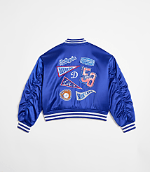 Wild Collective Dodgers Satin Bomber Jacket carousel Product Image 2