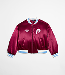 Wild Collective Phillies Satin Bomber Jacket carousel Product Image 1