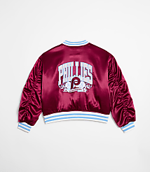 Wild Collective Phillies Satin Bomber Jacket carousel Product Image 2