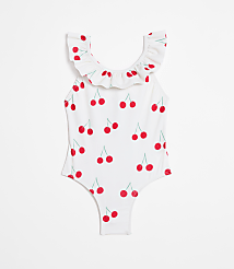 LOFT x Mon Coeur UPF 50+ Recycled Polyester Cherry Ruffle Swimsuit carousel Product Image 1