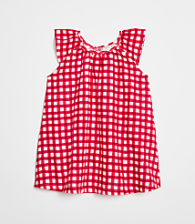 LOFT x Mon Coeur Linen Gingham Dress carousel Product Image 1
