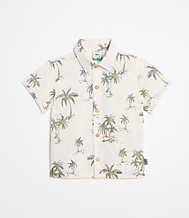 LOFT x Mon Coeur Linen Palm Tree Shirt carousel Product Image 1