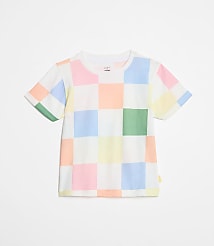 LOFT x Mon Coeur Recycled Cotton Checkered T-Shirt carousel Product Image 1