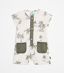 LOFT x Mon Coeur Linen Palm Tree Romper carousel Product Image 1