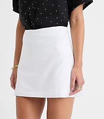 Petite Linen Cotton Modern Mini Skort carousel Product Image 2