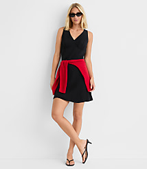 Petite V-Neck Mini Dress carousel Product Image 2