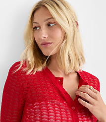 Scalloped Pointelle Cardigan carousel Product Image 2