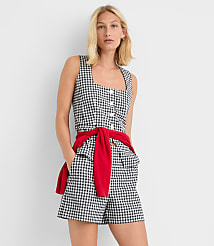 Gingham Cutaway Pocket Vest carousel Product Image 3