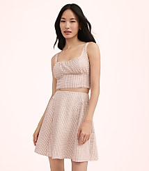 Lately Striped Seersucker Cropped Top carousel Product Image 1