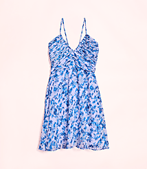 Lately Palm Pleated Mini Halter Dress carousel Product Image 4