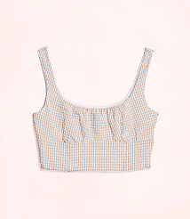 Lately Striped Seersucker Cropped Top carousel Product Image 4