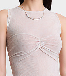 LOFT Versa Animal Print Mesh Ruched Top carousel Product Image 4