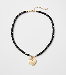 Pearlized Heart Rope Necklace carousel Product Image 1
