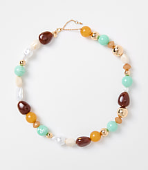 Pearlized Mixed Beaded Statement Necklace carousel Product Image 1
