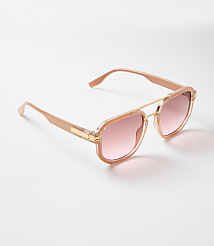 Tortoiseshell Print Modern Aviator Sunglasses carousel Product Image 1