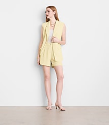 LOFT Versa Crepe Drape Sleeveless Blazer carousel Product Image 1