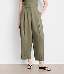 Petite LOFT Versa Pure Spun Pleated Barrel Pants carousel Product Image 2