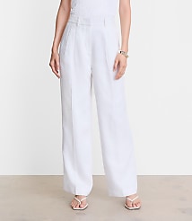 LOFT Versa Luxe Lyocell Linen Pleated Relaxed Straight Pants carousel Product Image 3
