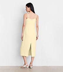LOFT Versa Crepe Drape Square Neck Midi Dress carousel Product Image 5