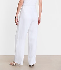 LOFT Versa Luxe Lyocell Linen Pleated Relaxed Straight Pants carousel Product Image 5