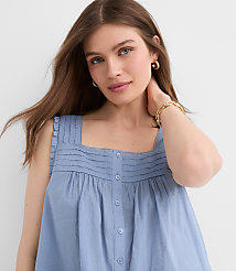 Pintucked Square Neck Blouse carousel Product Image 2