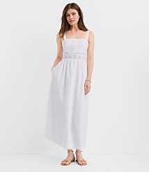 Lace Trim Pintucked Midi Pocket Dress carousel Product Image 1