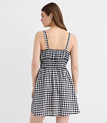 Gingham Smocked Mini Pocket Dress carousel Product Image 2