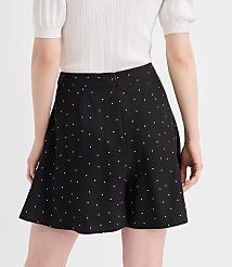 Side Zip Shorts in Dotted Linen Blend carousel Product Image 2